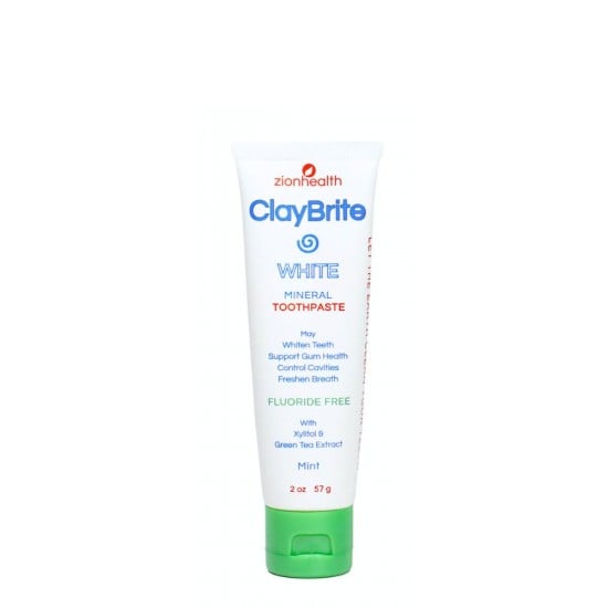 ClayBrite White Toothpaste. Non Fluoride - 2oz. Travel Size